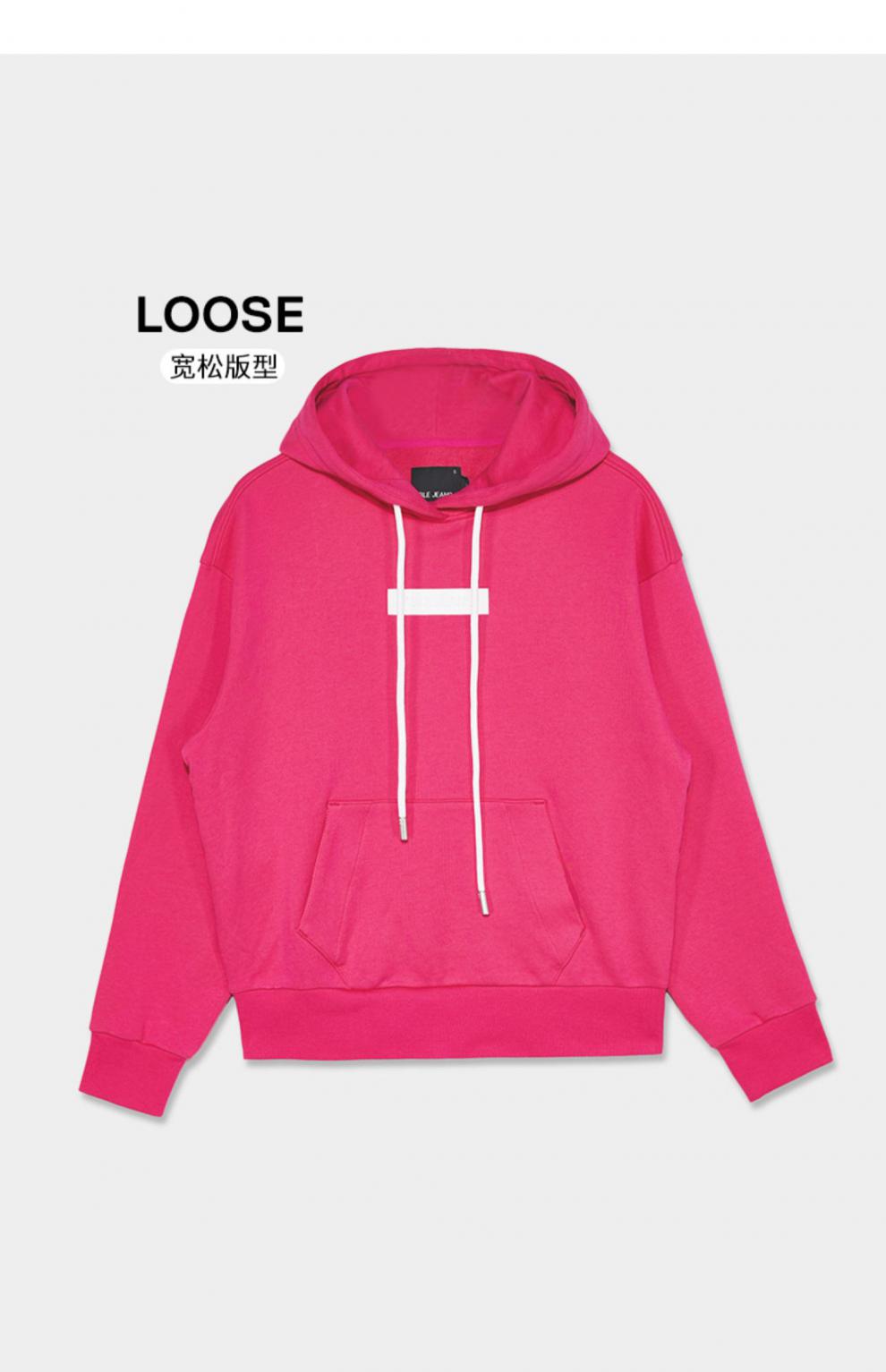 jeans卫衣女潮牌新品潮流休闲宽松字母连帽卫衣女士上装 玛丽红 xl