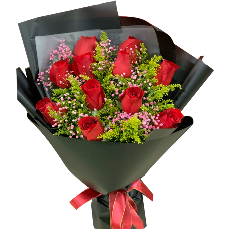 儒涛 鲜花速递 同城送花真花11朵粉玫瑰生日花束求爱表白初恋送花七夕