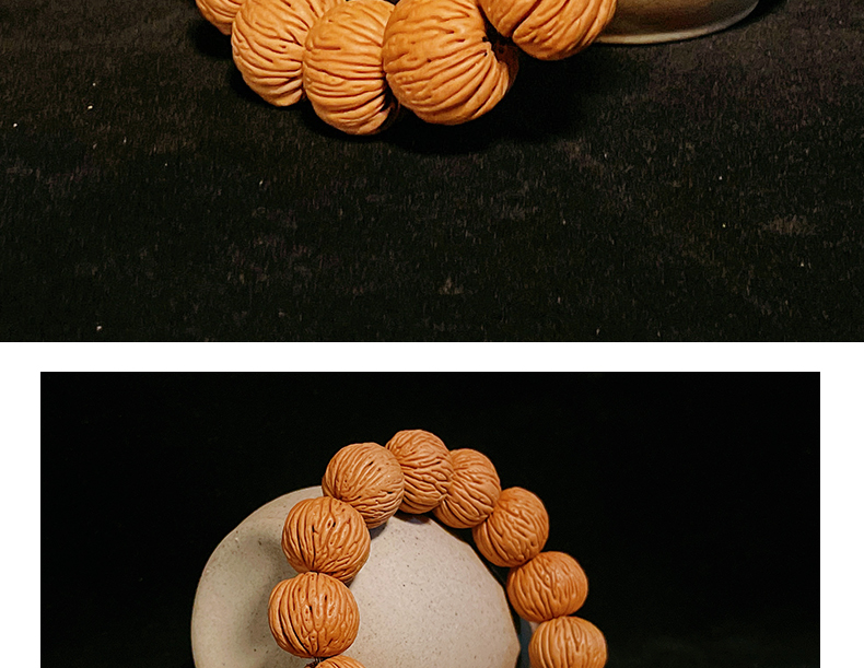 知逸堂 精品树皮纹竖纹桃核手串脑纹密纹蚂蚁纹天然文玩成人佛珠念珠