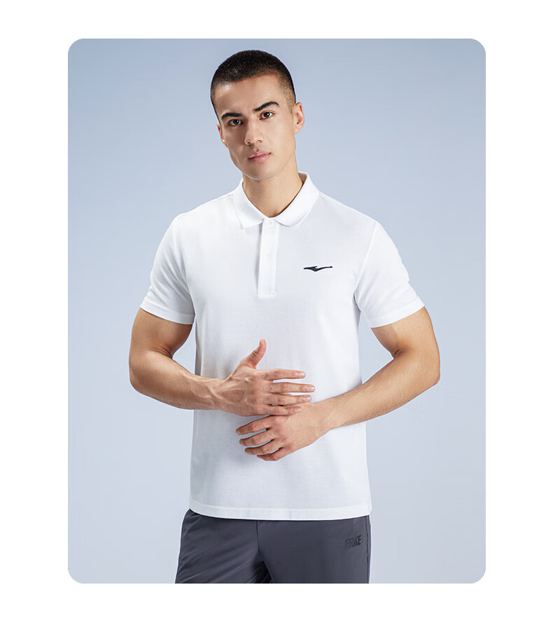 鸿星尔克polo衫男短袖春夏款t恤运动跑步上衣翻领休闲t恤51222292137