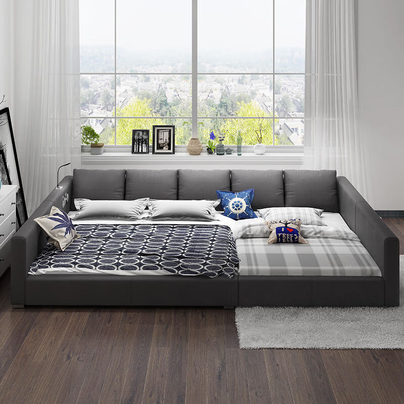 4米主卧大床韩式双人床护栏布床 组合14 框架结构