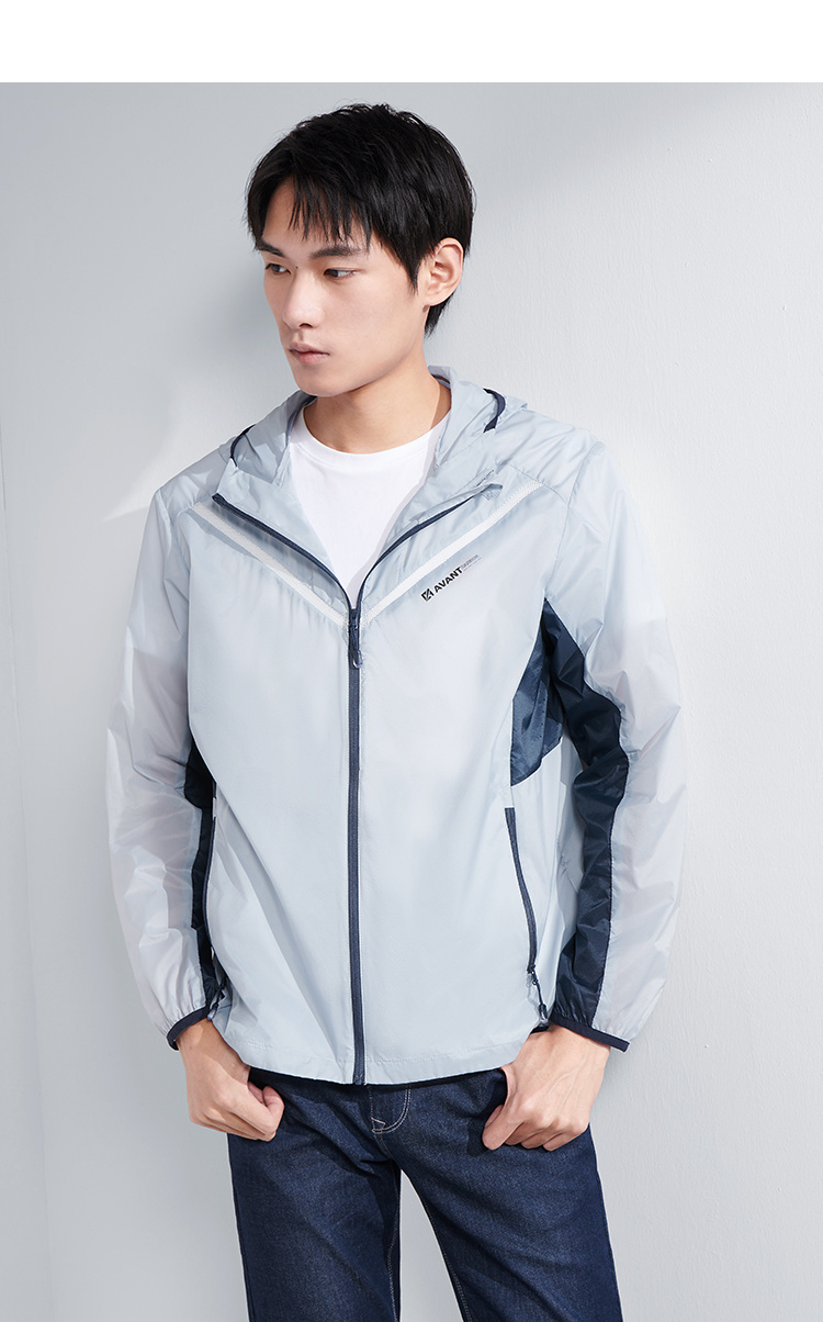 hla海澜之家时尚镶拼夹克2020夏季新品轻薄透气皮肤衣男hwjaj2q080a