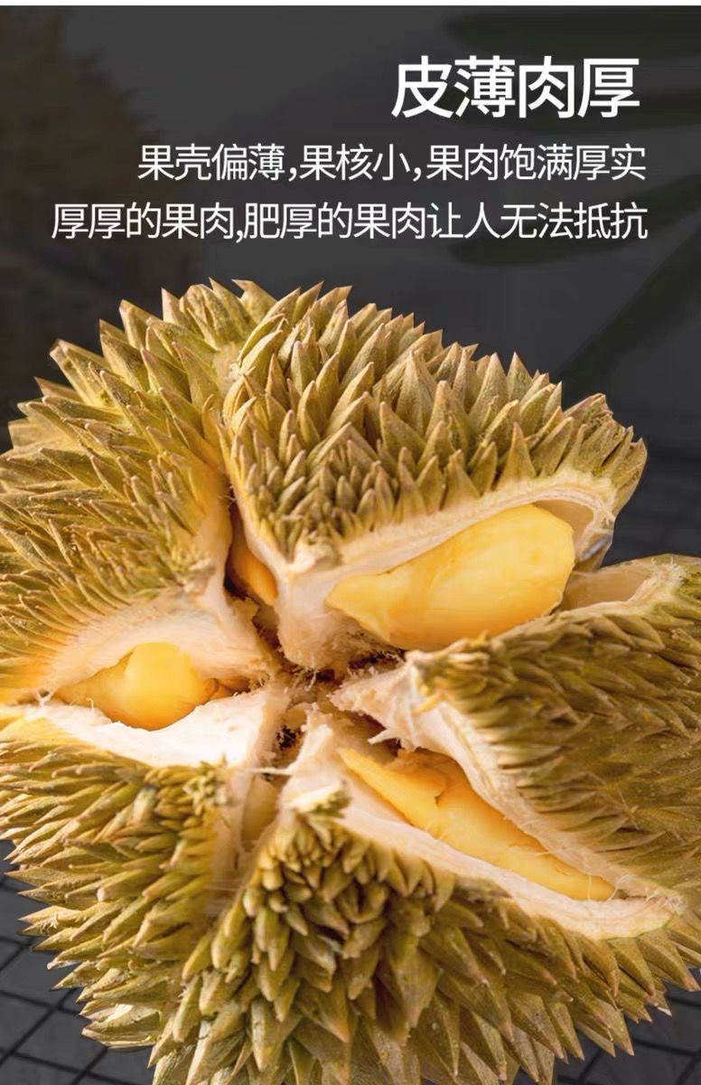 泰国金枕头榴莲一箱进口新鲜水果树上整个带壳猫山王全国批发 金枕头