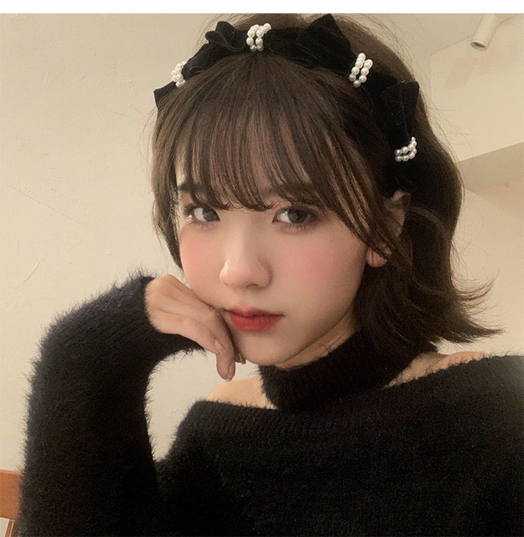 短发发箍 温柔珍珠发箍女法式复古气质发饰头箍百搭外出发卡sn6083