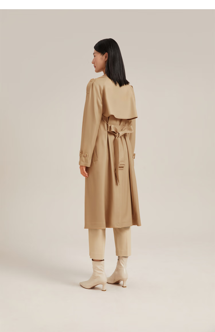 预售歌莉娅 春季新品 精纺羊毛风衣外套 112l6e270 35h花杏 s(预计10