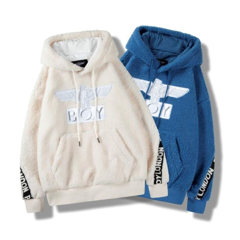 boy羊羔绒卫衣潮流时尚可爱情侣明星同款 米白色 xs【图片 价格 品牌