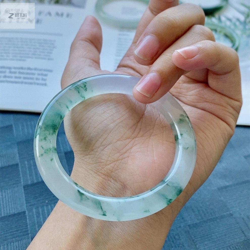危地马拉手镯少女细圆条冰种叮当镯a货晴水贵妃年轻款附证书周玉匠 64