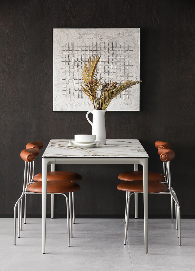 不锈钢中古餐椅北欧餐椅家用不锈钢意大利中古简约靠背书桌椅设计师