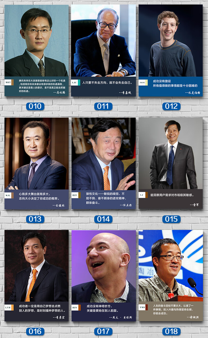 名人名言励志科技型公司挂画企业文化墙办公室装饰画会议室标语无框