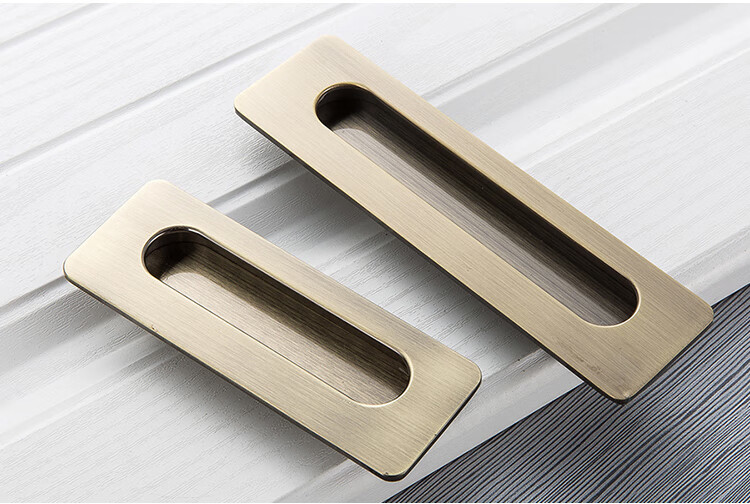 现代简约橱柜嵌入式推拉门扣手黑色暗拉手柜门隐藏式隐形衣柜抽屉定制