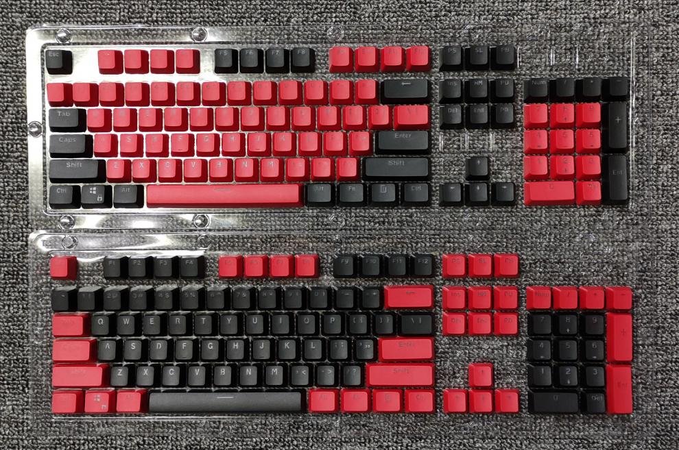 米生态通用机械键盘十字轴oem高度61/87/104键双色pbt磨砂透光diy键帽