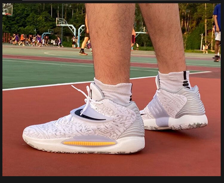 纯原实战耐磨气垫防滑kd14 透气减震运动鞋 杜兰特14代爆蓝红_【全掌