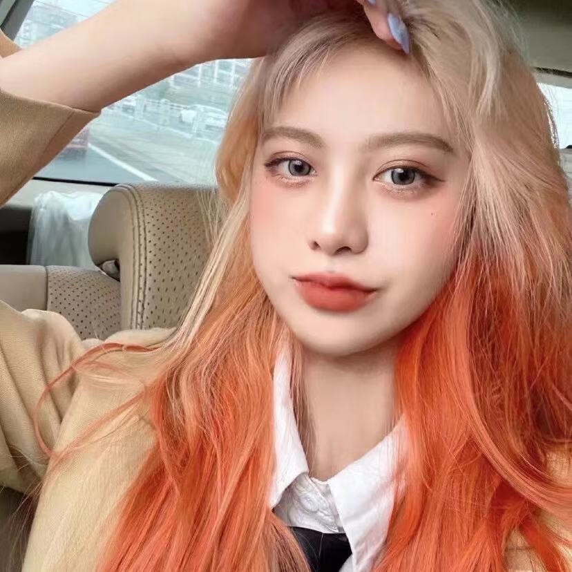 2022流行色脏橘色染发剂超显白潮色甜橙橘棕色女生自己在家染发膏粉