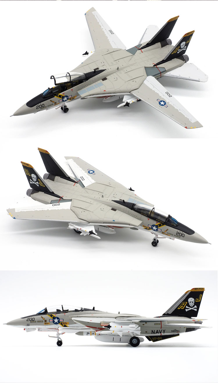 144美海军f-14a雄猫海盗旗中队战斗机合金模型 1144 f15-003 樱花