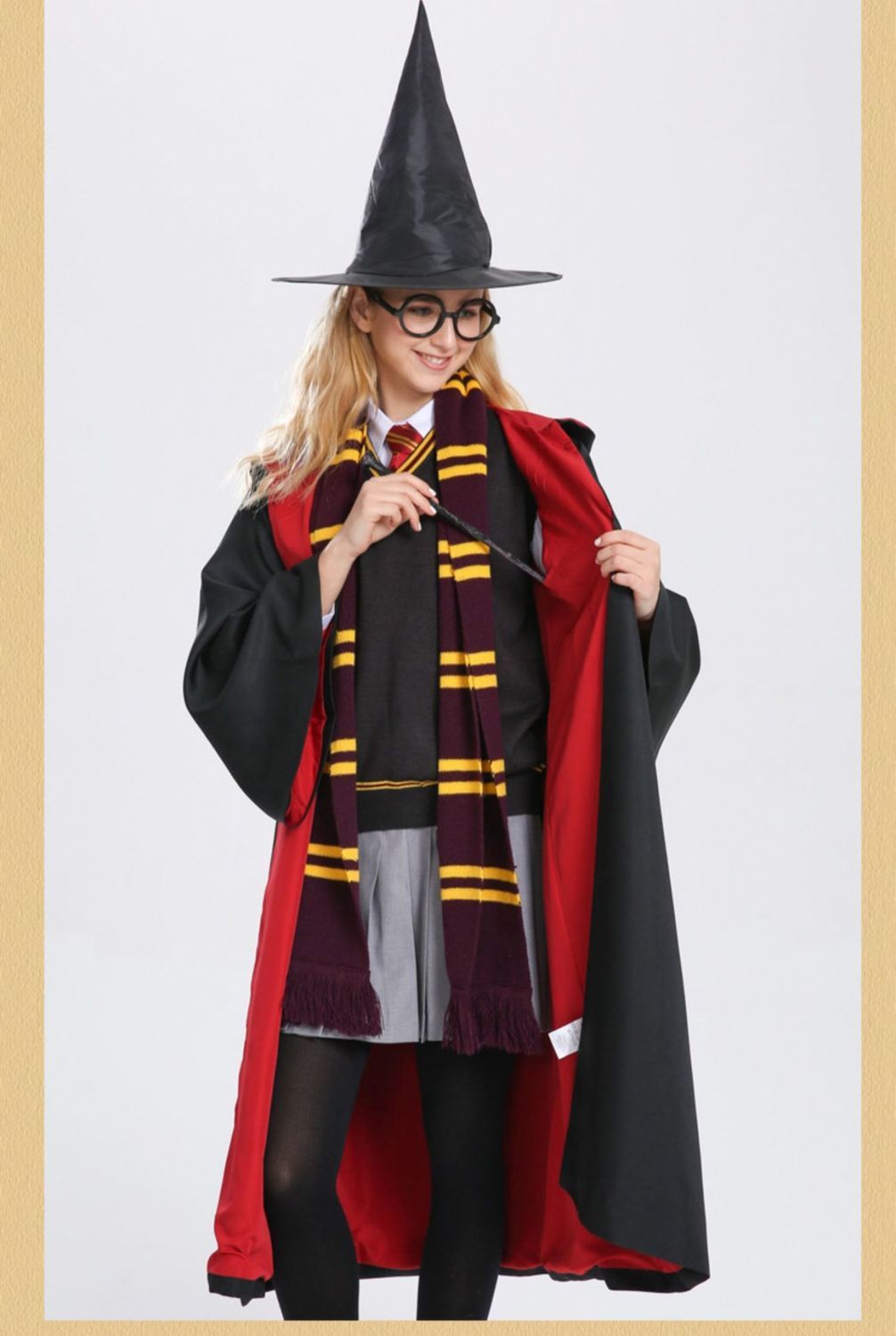 哈利波特魔法袍学院服装cos校服圣诞节蛇院斗篷披风魔法觉醒 黄色獾院