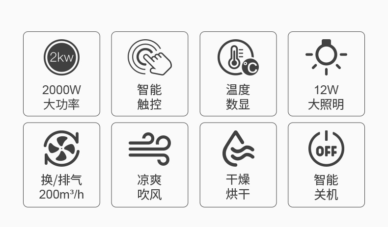 浴霸風暖五合一多功能智能集成換氣一體機涼霸led照明衛生間浴室吊頂