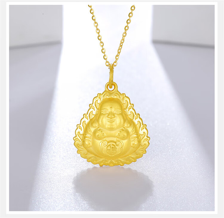 周六福 珠宝女款弥勒佛黄金吊坠 不含链计价ab041311 约4.9g