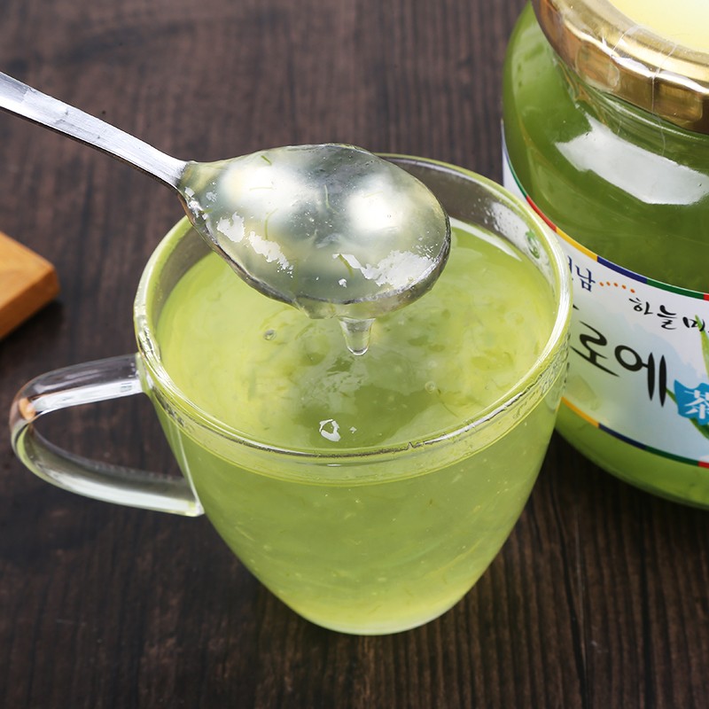 送勺 韩国柚子茶芦荟茶韩国原装进口蜂蜜柚子茶1kg 蜂蜜芦荟茶1kg各1