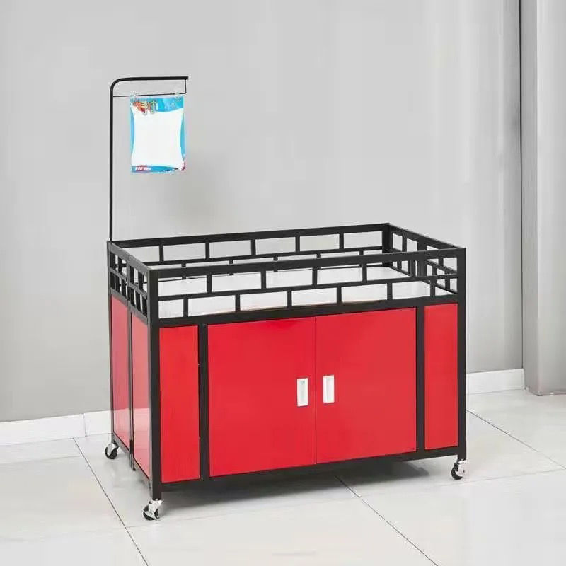 超市促销花车货架折叠多功能地摊小推车可移动带轮甩货展示台新中式