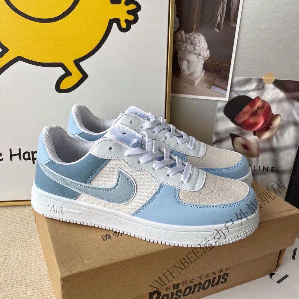 nmifnbee 旗舰店 空军一号鞋子男低帮云雾蓝运动鞋时尚休闲鞋情侣板鞋
