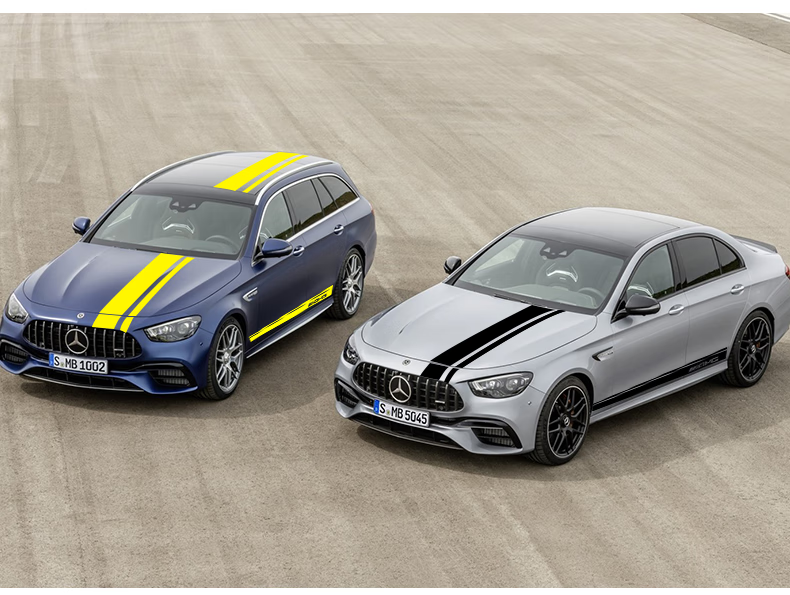 奔驰glc43车贴拉花amge63 a45 glc cla车身贴画机盖改装贴纸 灰色全套