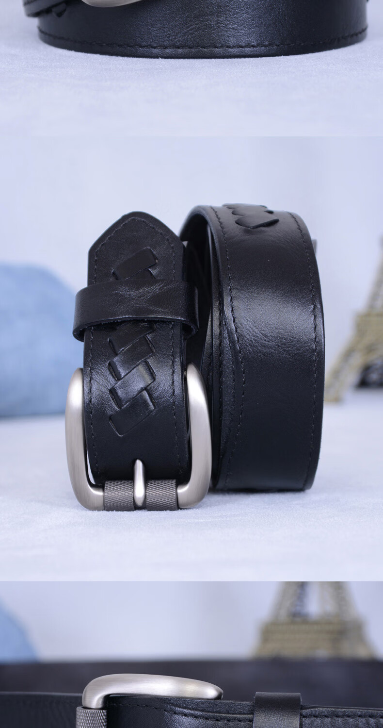 皮带男士真皮针扣头层牛皮腰带男中青年休闲复古潮款个性牛仔裤带 a款