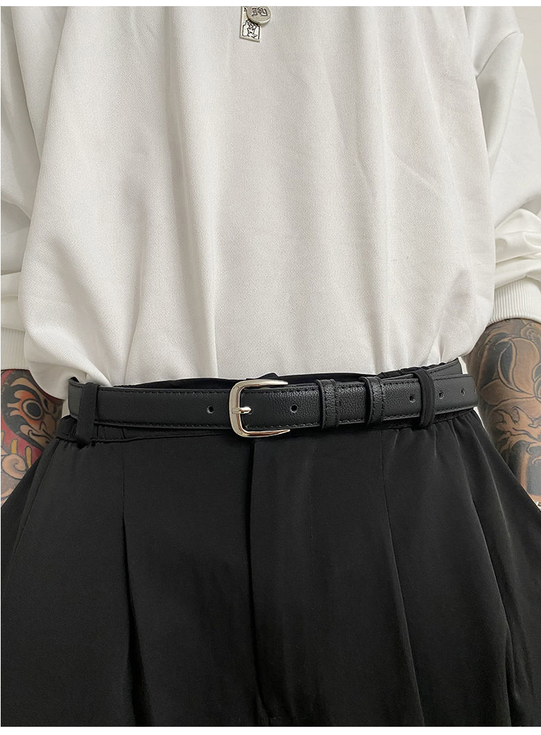 男士细腰带皮带男通用韩版学生潮ins年轻人港风简约百