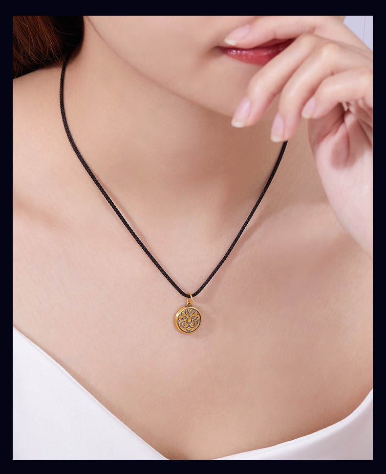 智玉云祥珠宝999足金老虎黄金吊坠生肖金牌本命年女属虎礼物金饰品