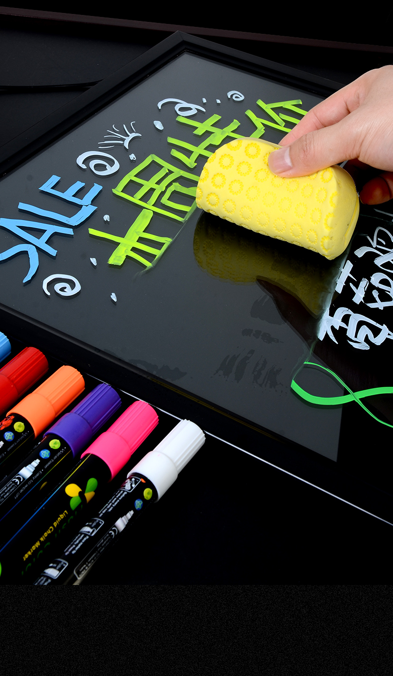 大钻荧光板专用笔led电子发光黑板荧光笔白板水性可擦广告牌银光玻璃