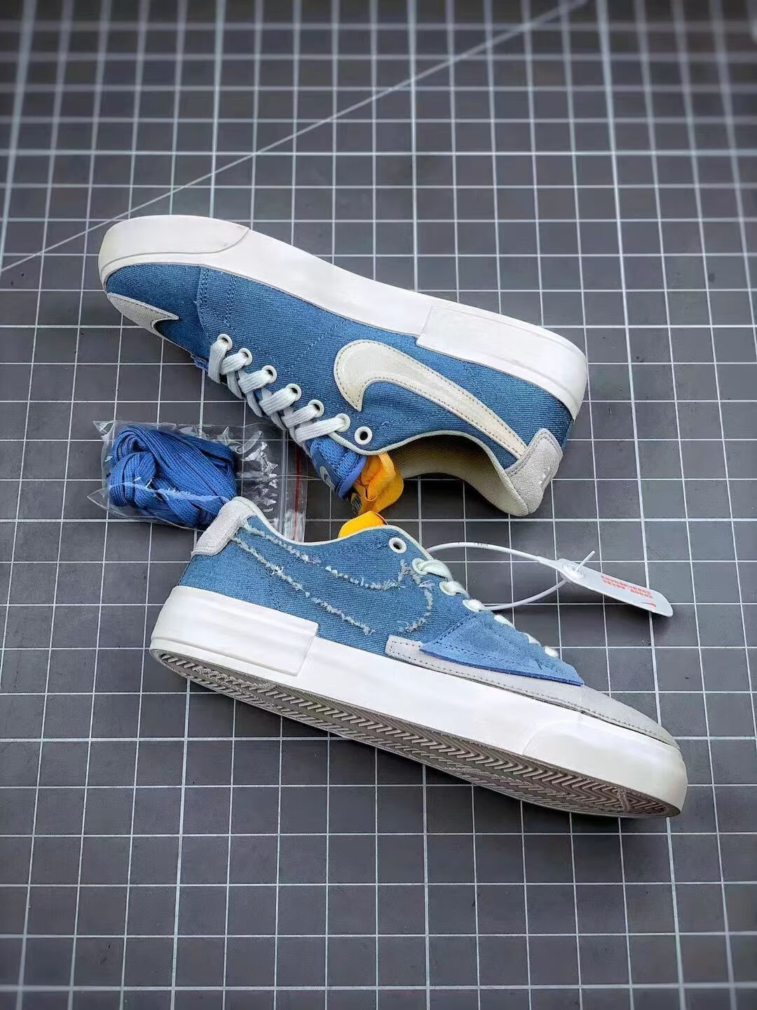 sb blazer开拓者zoom男女鞋低帮板鞋百搭帆布拆线网面休闲运动鞋 牛仔