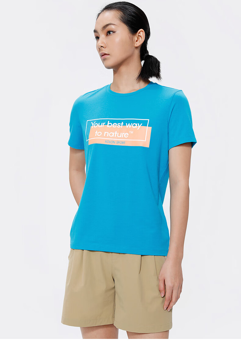 kolonsport/可隆t恤 女子夏季retro户外运动圆领凉感抗菌快干短袖 lkr