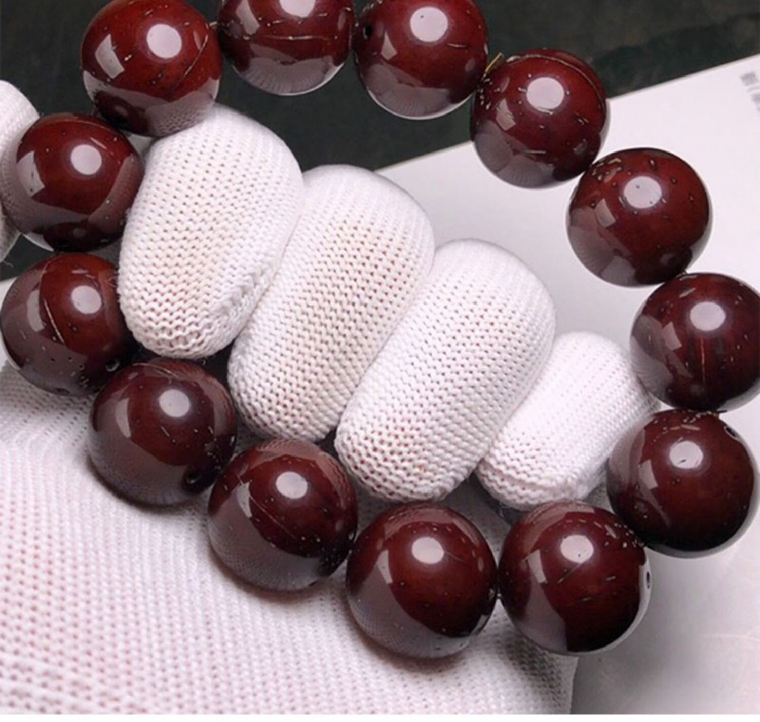 高抛大尺寸红皮招财紫金鼠手串光珠实心籽菩提盘玩男文玩佛珠特级红皮