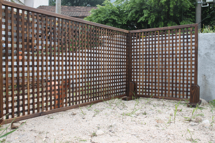 古之南 碳化防腐木篱笆木格栅花架网格栅栏爬藤架围栏护栏庭院户外