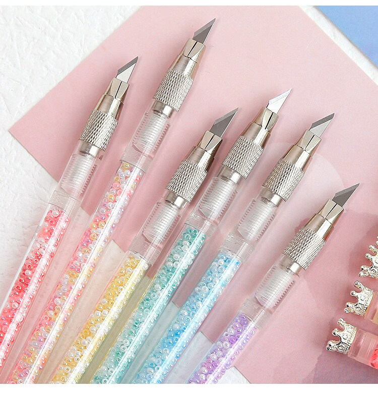 zanyang 可爱少女心夜光流沙皇冠笔刀高颜值手帐刻刀手账贴纸裁纸美工