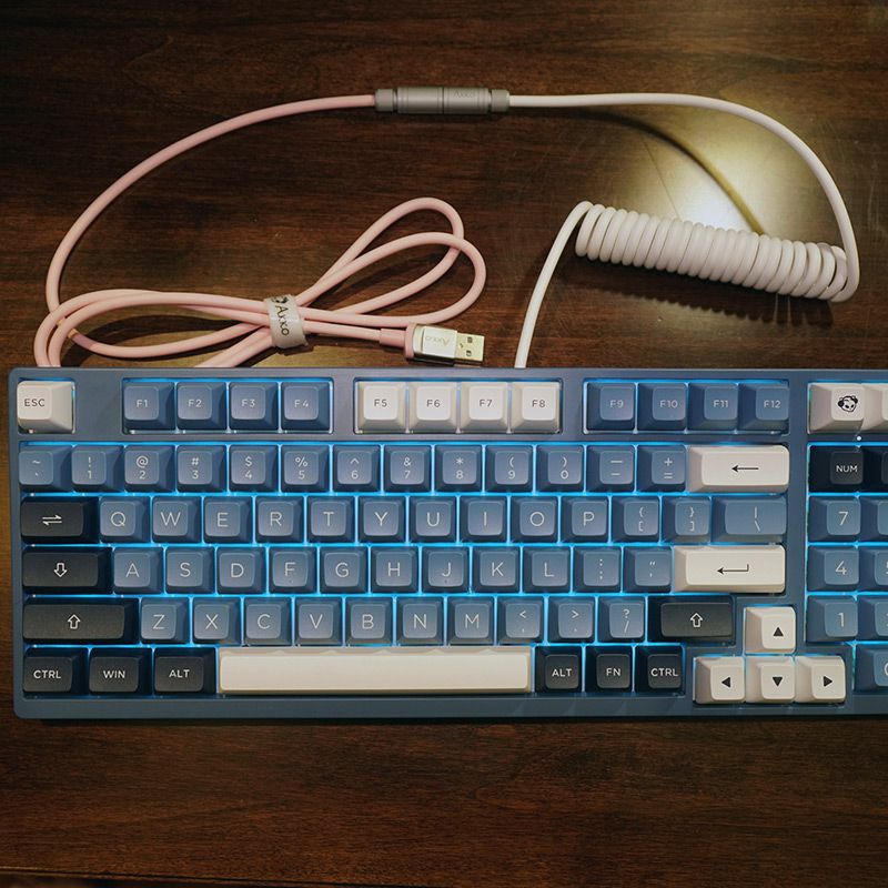 mdngakko客制化机械键盘线弹簧数据线tyec螺旋个性金属圆接口航插线