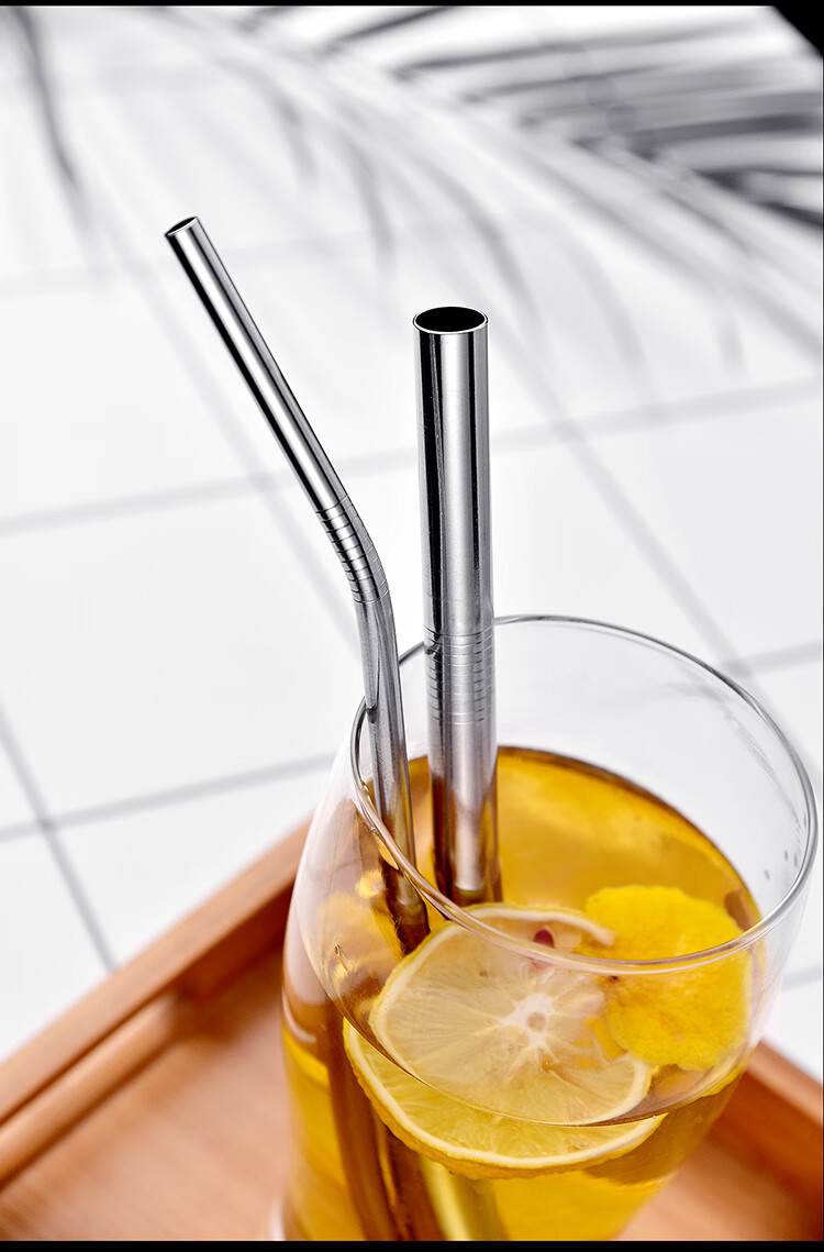 环保吸管非一次性304不锈钢吸管套装直弯粗珍珠铁耐热金属饮管组