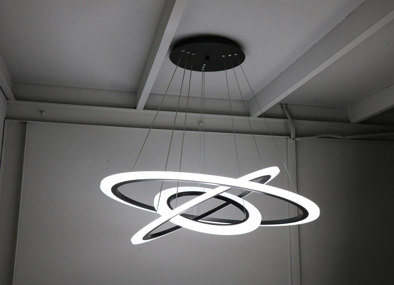 欧普侍简约现代环形圆餐厅吊灯北欧客厅大气个性家用卧室灯创意led