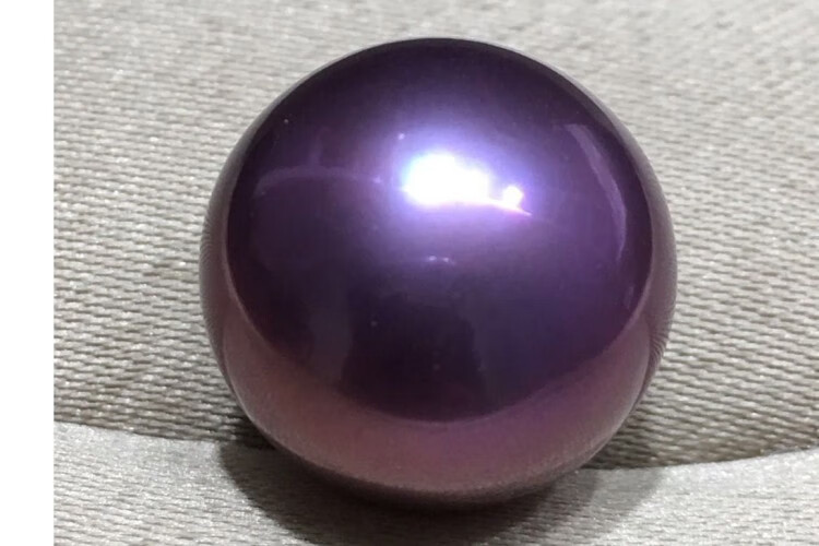 青鹊凰 10-15mm正圆无瑕爱迪生珍珠 妖紫深紫色混彩裸珠耳饰耳环吊坠