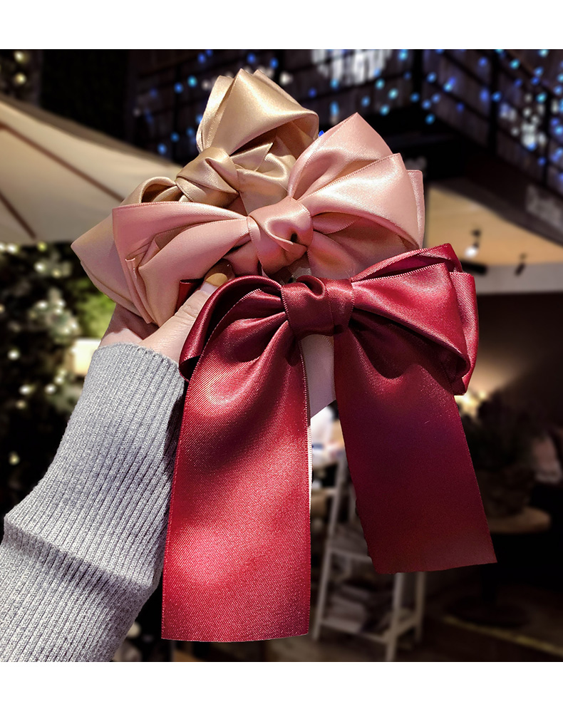 抖音丝绒发卡发饰韩国红色大红蝴蝶结发夹少女儿童网红大夹子头饰32