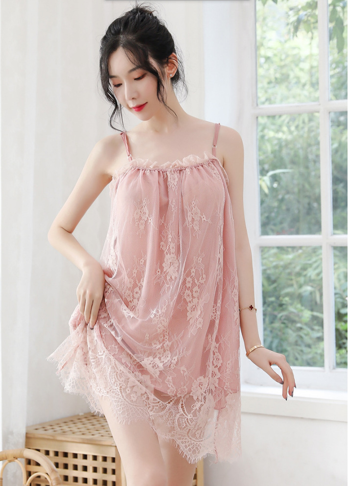 妙辞诱惑蕾丝吊装平胸大码胖mm睡衣家居服仆女情激套装惑诱睡衣纯欲床