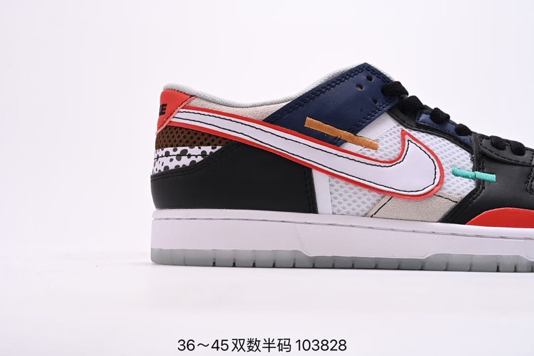 进火【轻奢联名】dunk scrap系列 缝合怪 黑灰色系列休闲气垫板鞋dc