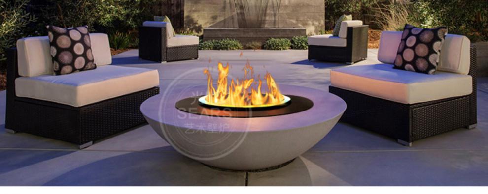 定制圆形雾化壁炉定制户外仿真火焰电子壁炉家用茶几嵌入式3d雾化火炉