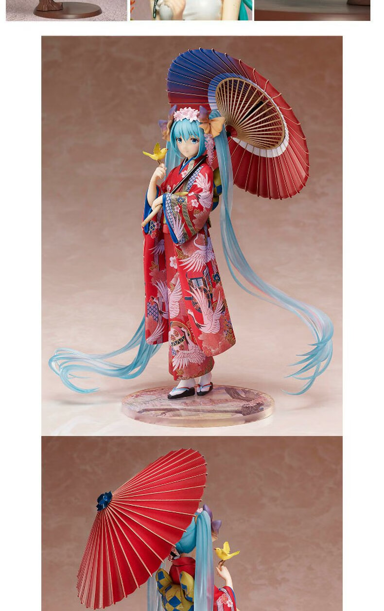 初音未来手办miku韶华和服雪樱花蝴蝶周边模型摆件公仔玩偶可动 魔法