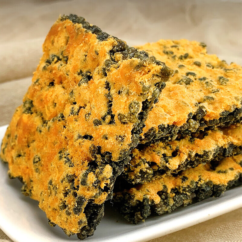 ddk黑金锅巴酷琦酥脆蟹香肉松蛋黄味乌米锅巴休闲食 500g酷琦黑金锅巴