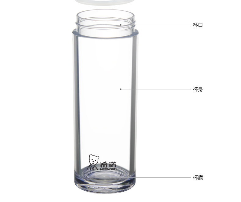 
                                                                                希诺（HEENOOR）男士塑料杯大容量简约水杯密封杯带盖防漏便携滤网提环茶杯 深灰 530ML                