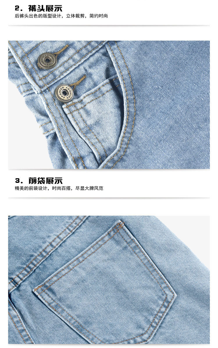 库蕾哈 春夏新款时尚牛仔背带裤女韩版女式连体裤 夏装牛仔短裤女款 浅蓝色 S