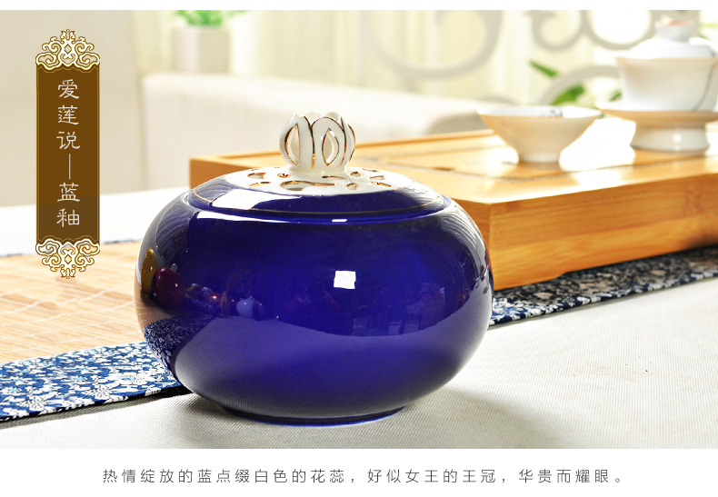 
                                                                                鼎艺手绘陶瓷茶叶罐密封罐小号普洱茶罐家用茶具配件密封罐茶叶包装礼盒 悦色黄色单罐简装                