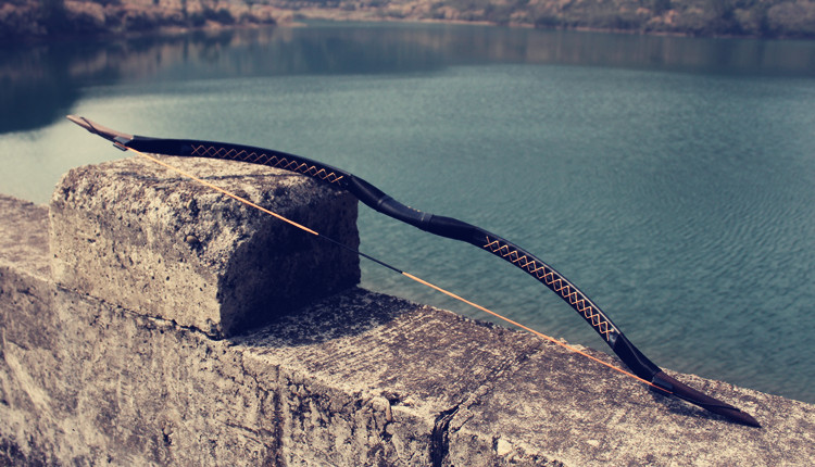 传统弓箭手工木质汉弓反曲弓狩猎弓古代弓儿童弓弓长弓护具护指护手