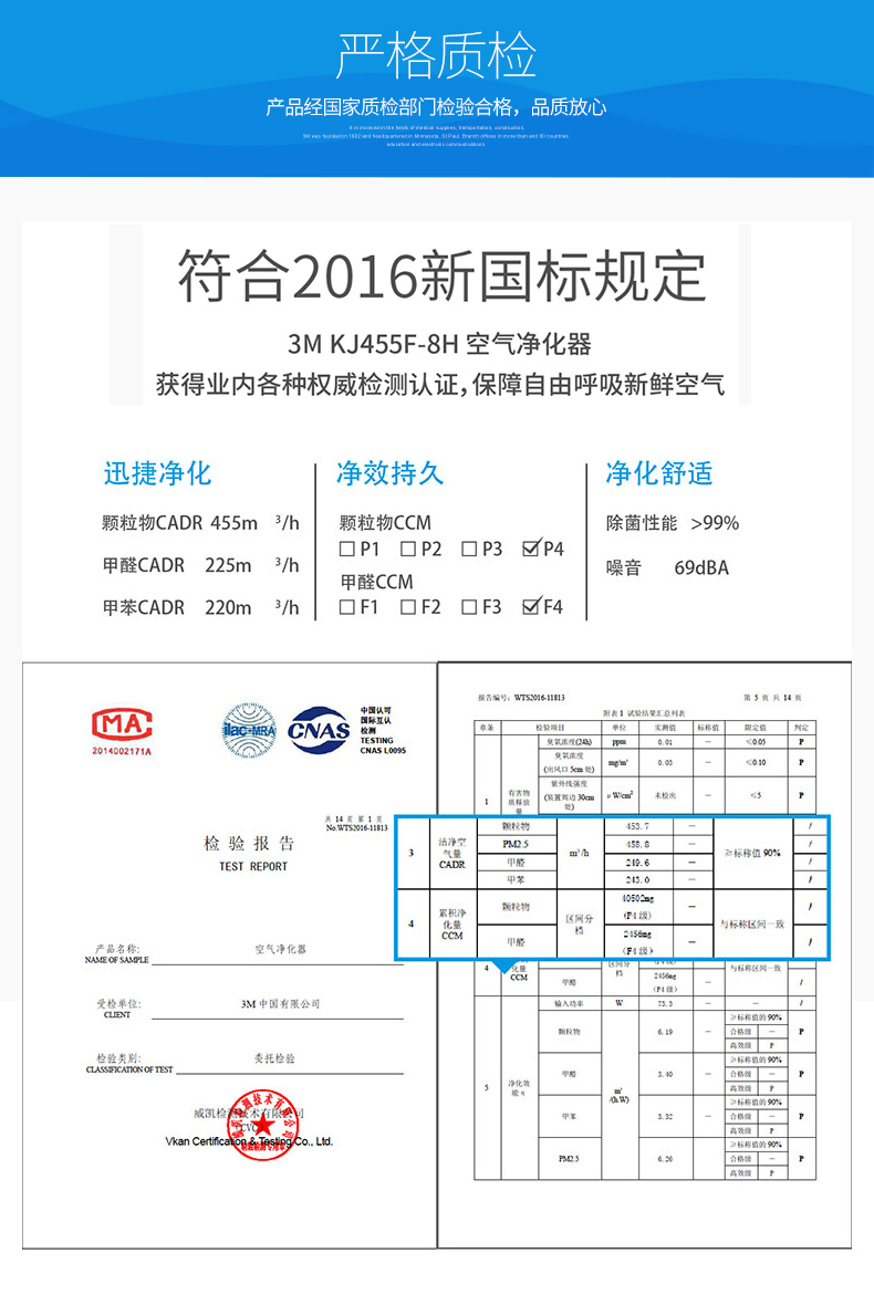 3M KJEA455F-8H空气净化器带加湿