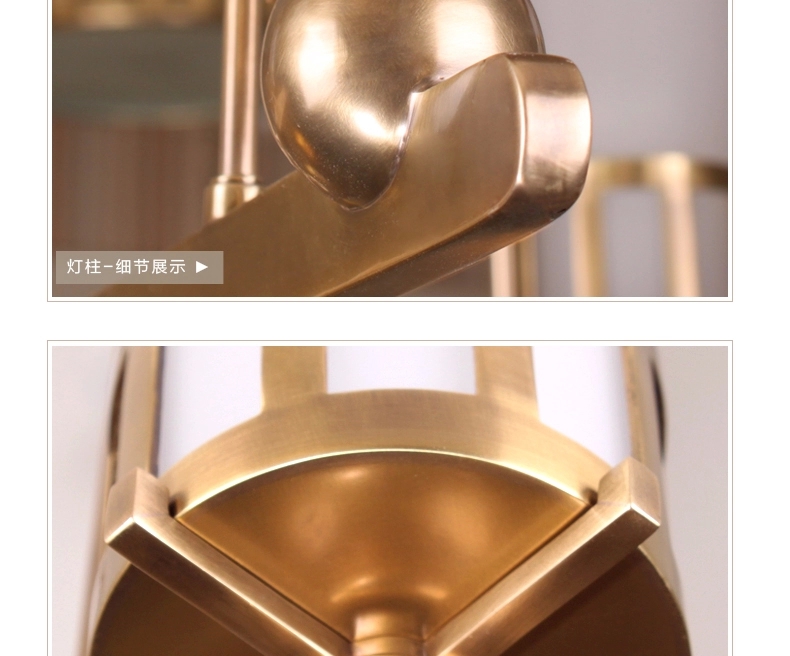 帝拿 现代全铜灯美式吊灯 欧式水晶纯铜客厅灯 简约书房吊灯灯具